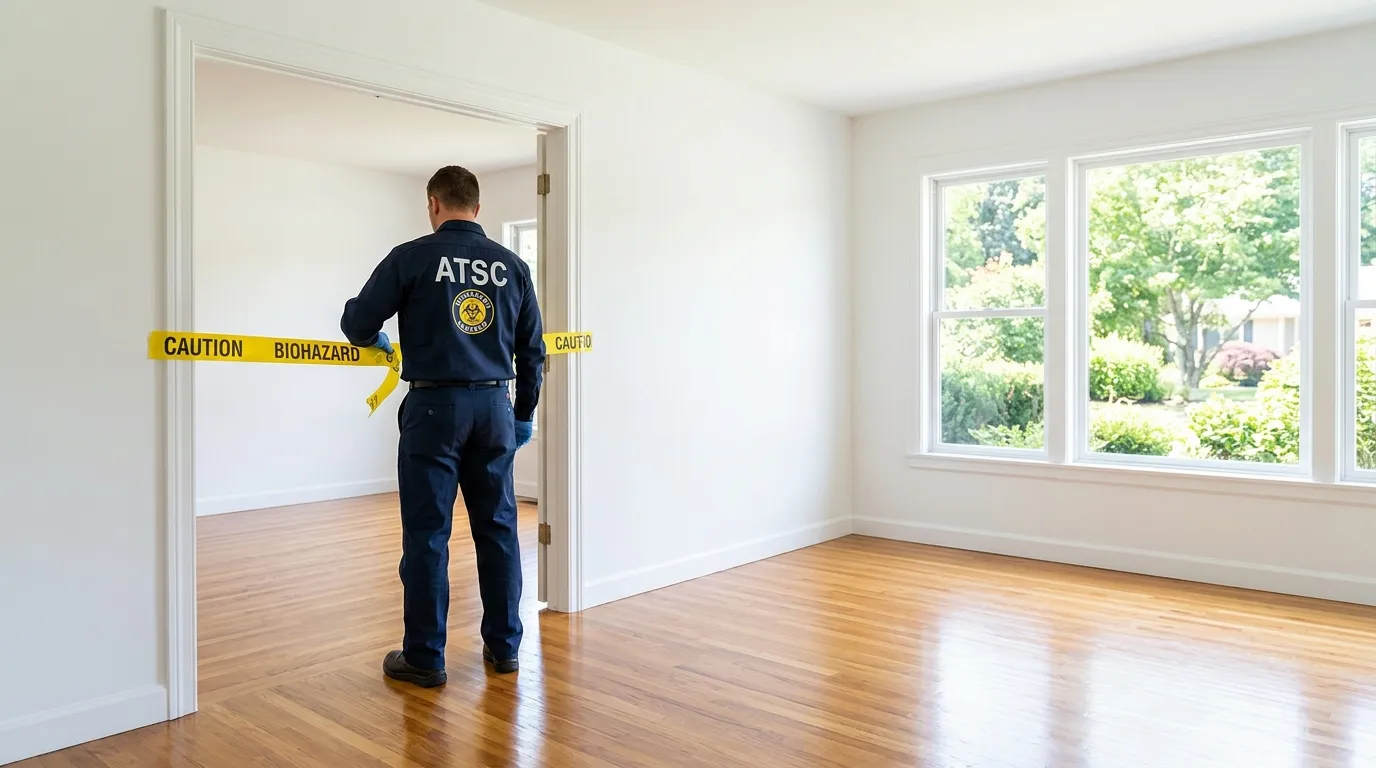 Certified biohazard cleanup crew performing Decomposition Cleanup in San Fernando